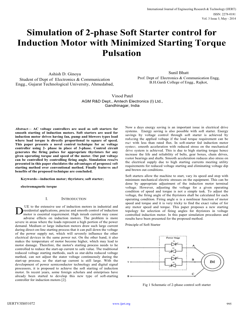 Simulation of 2-Phase Soft Starter Control for Induction Motor with Minimized Starting Torque