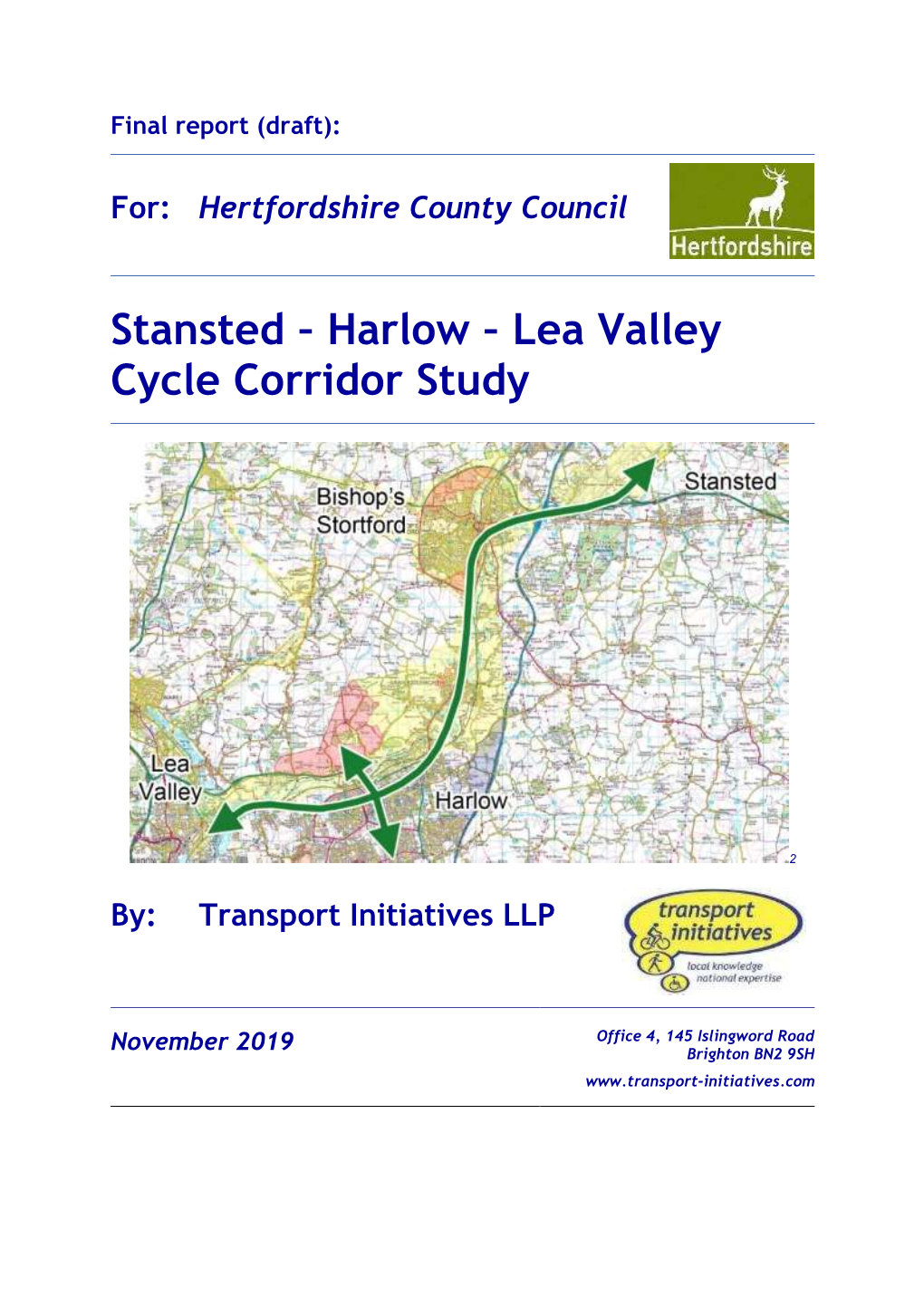 Stansted – Harlow – Lea Valley Cycle Corridor Study