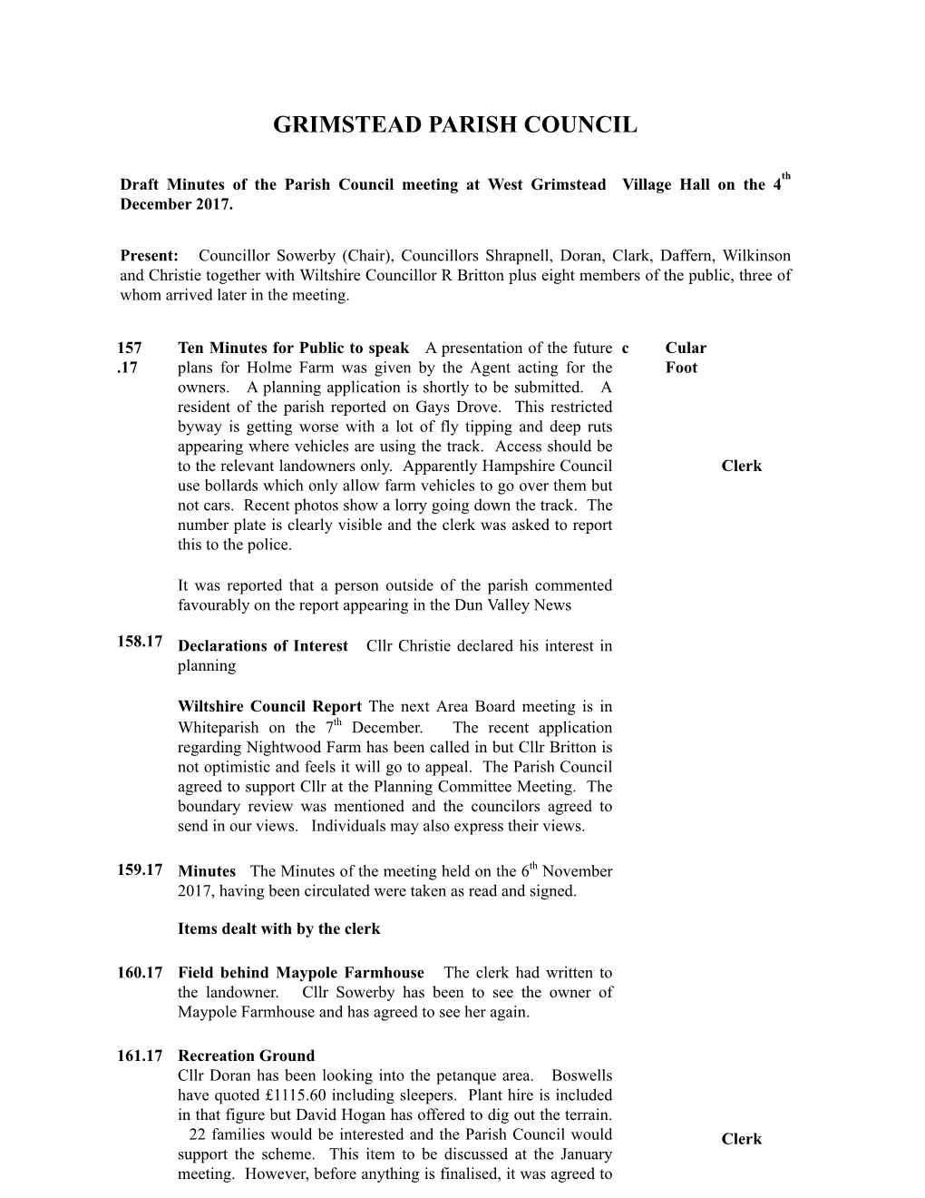 Grimstead Parish Council