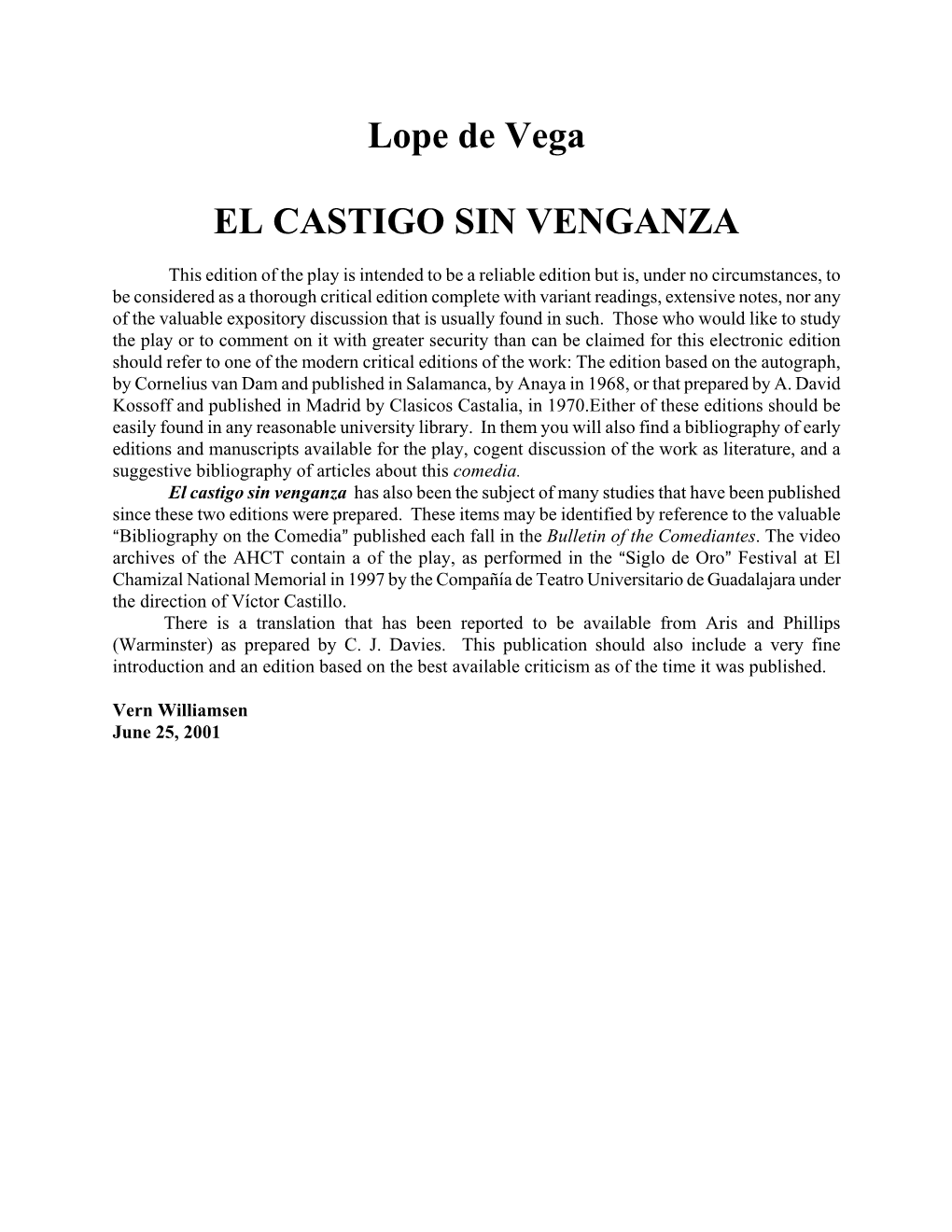 Lope De Vega EL CASTIGO SIN VENGANZA