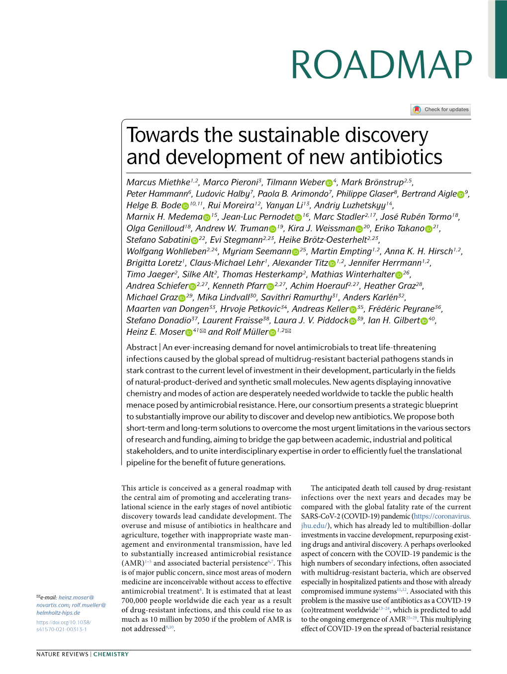 Towards the Sustainable Discovery and Development of New Antibiotics