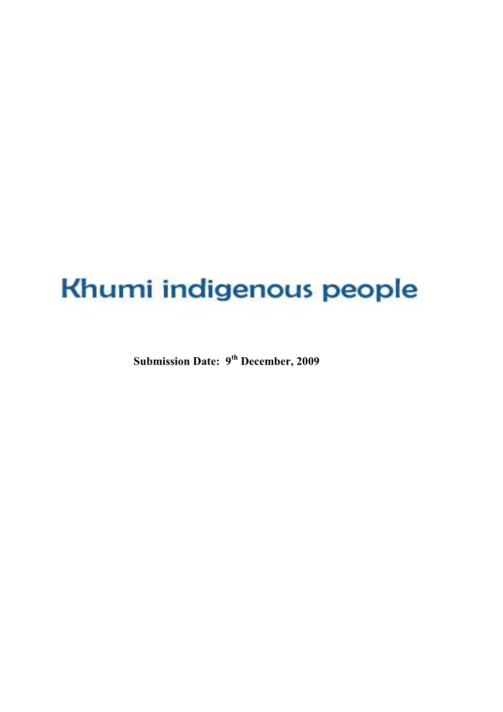 Khumi Indigenous People
