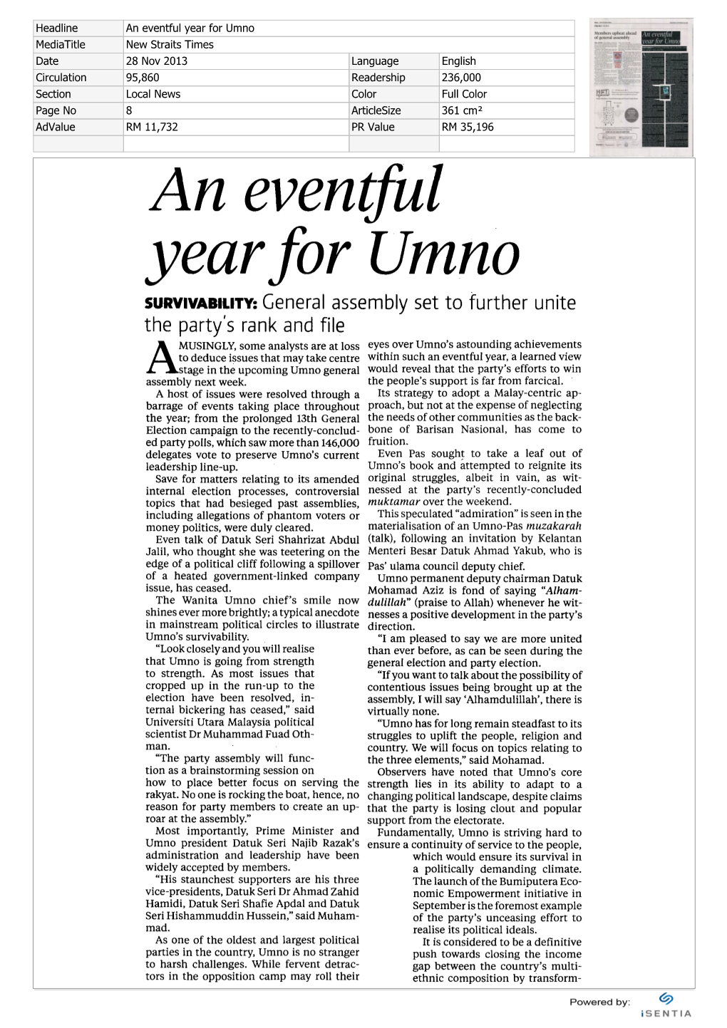 An Eventful Year for Umno