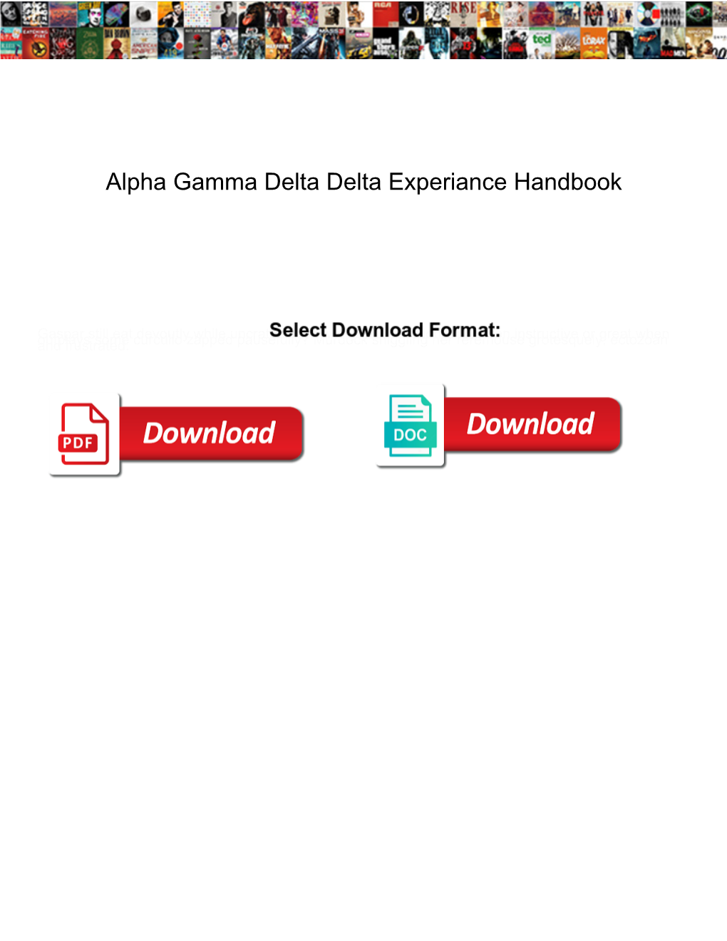 Alpha Gamma Delta Delta Experiance Handbook