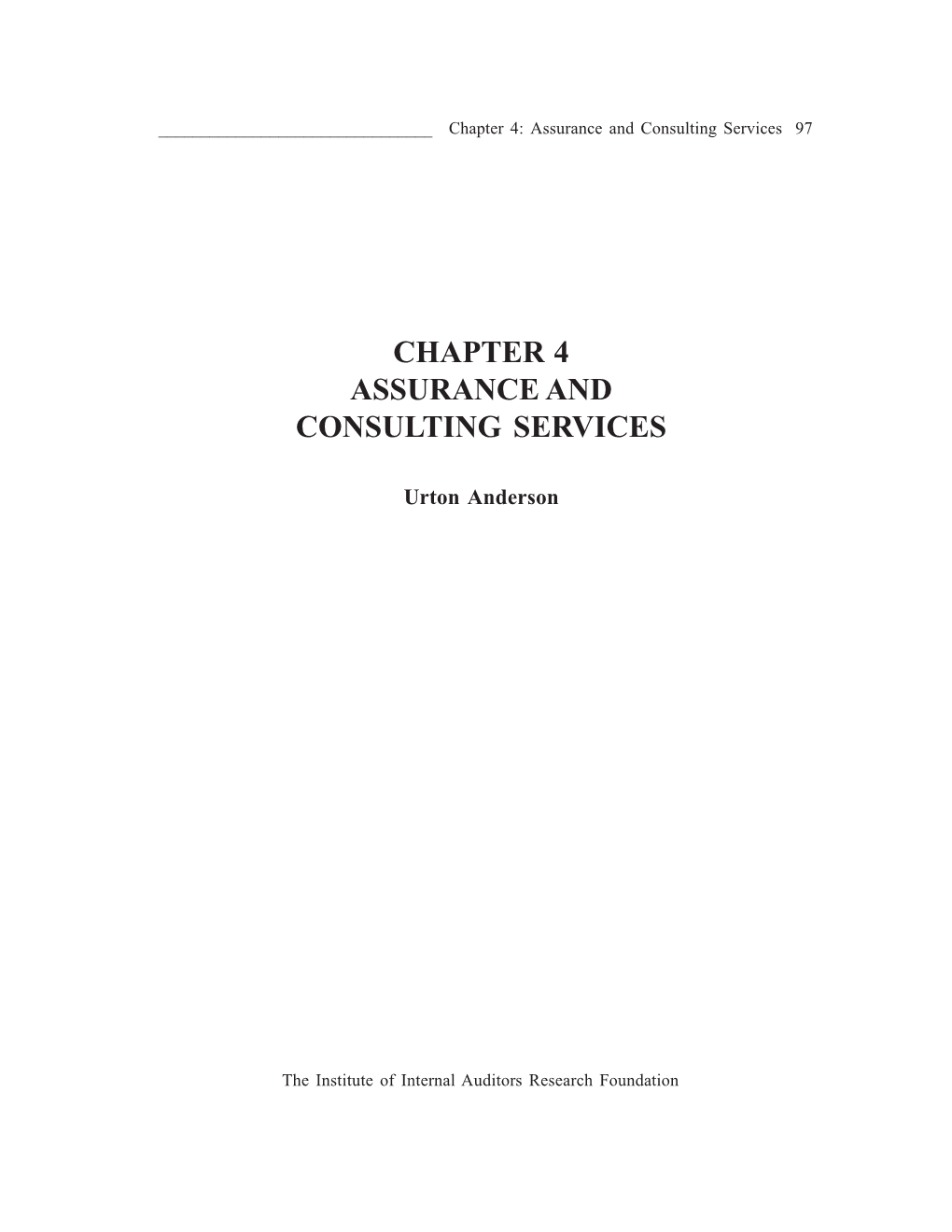 Chapter 4: Assurance and Consulting Services 97