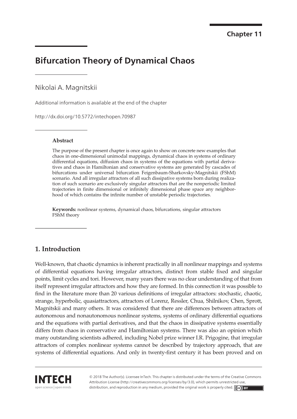 Bifurcation Theory of Dynamical Chaos