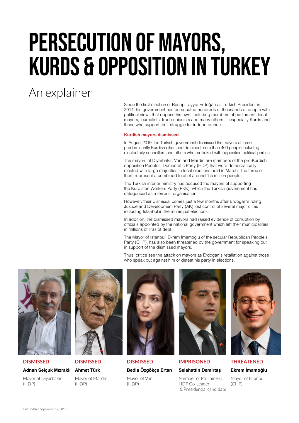 Persecution of Mayors, Kurds & Opposition in Turkey