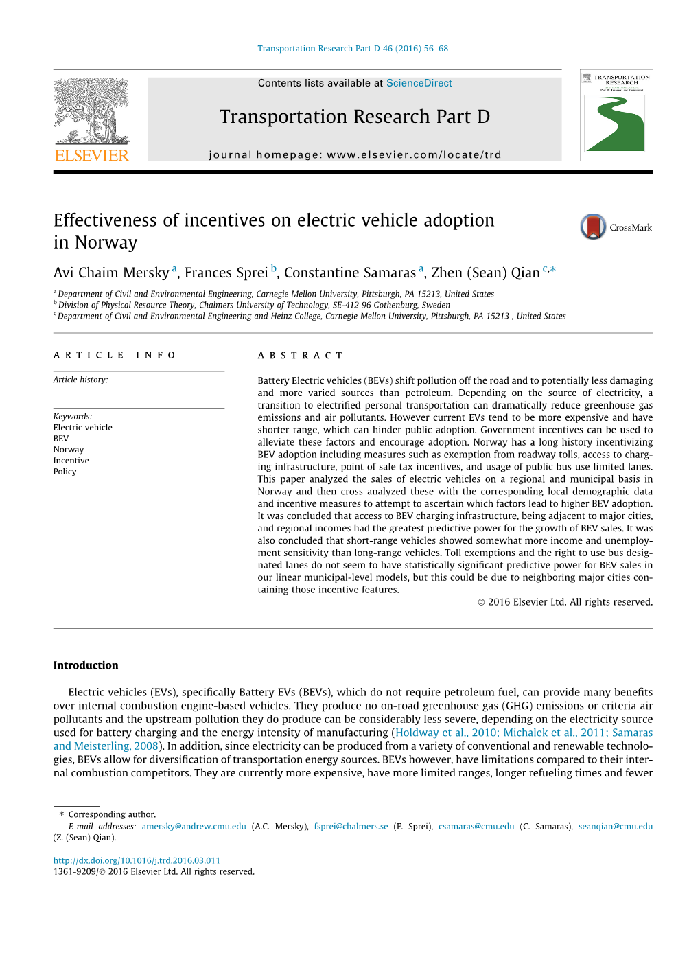 Effectiveness of Incentives on Electric Vehicle Adoption in Norway