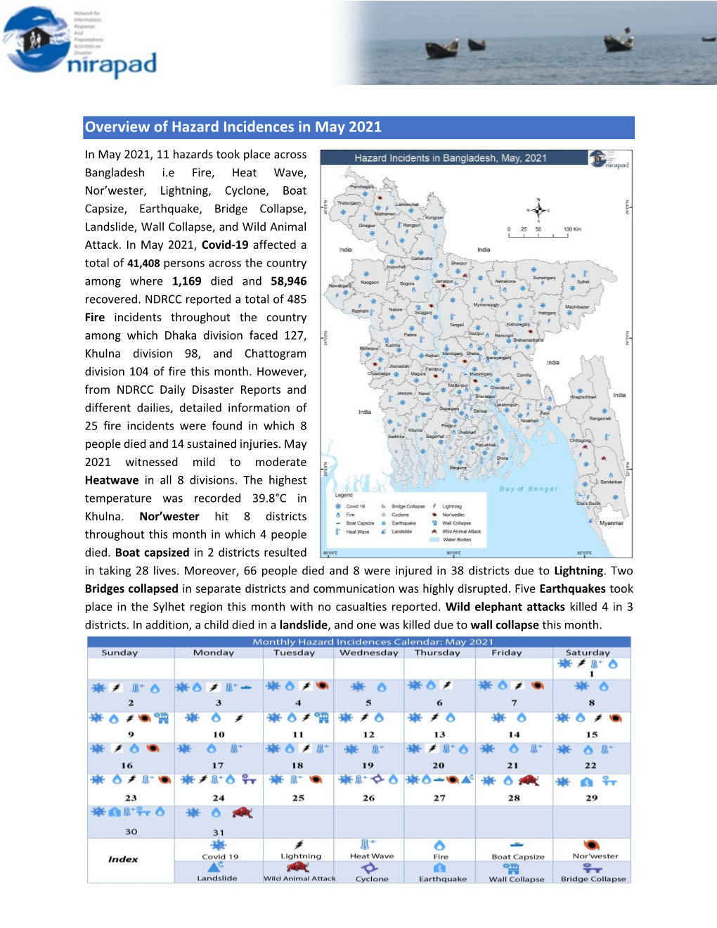 Monthly Hazard Incidence Report May