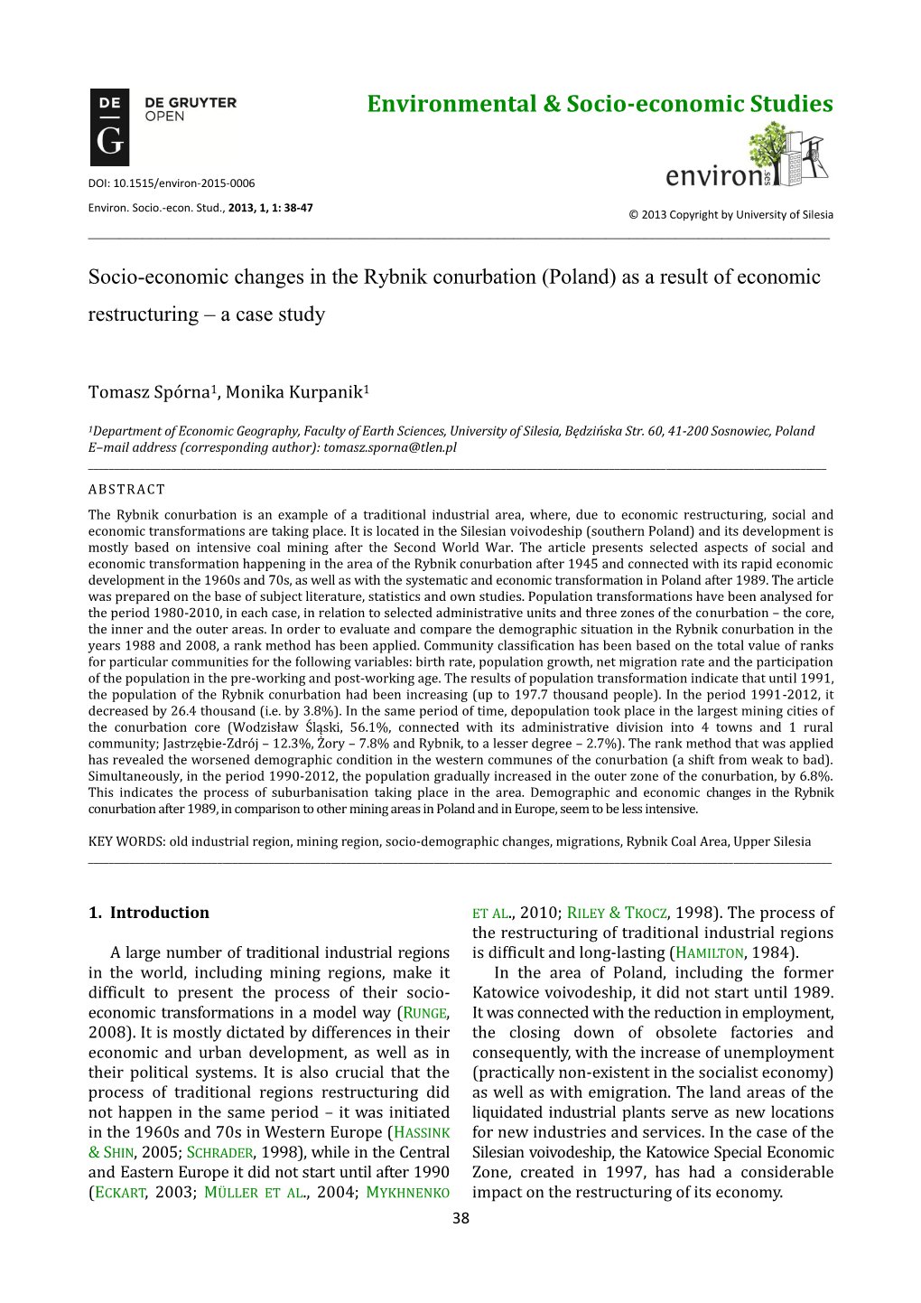 Environmental & Socio-Economic Studies