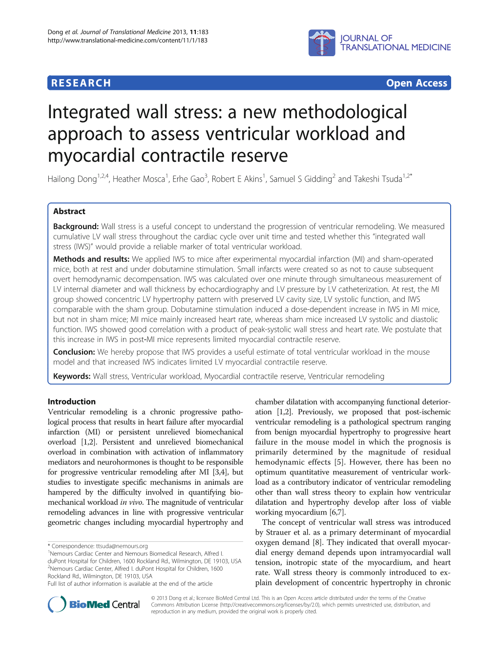 Integrated Wall Stress: a New Methodological Approach to Assess