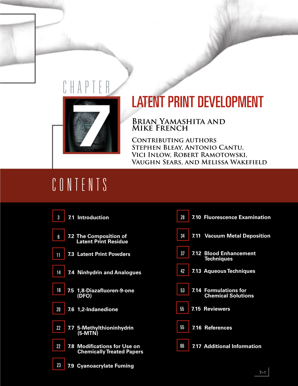 CHAPTER 7 Latent Print Development