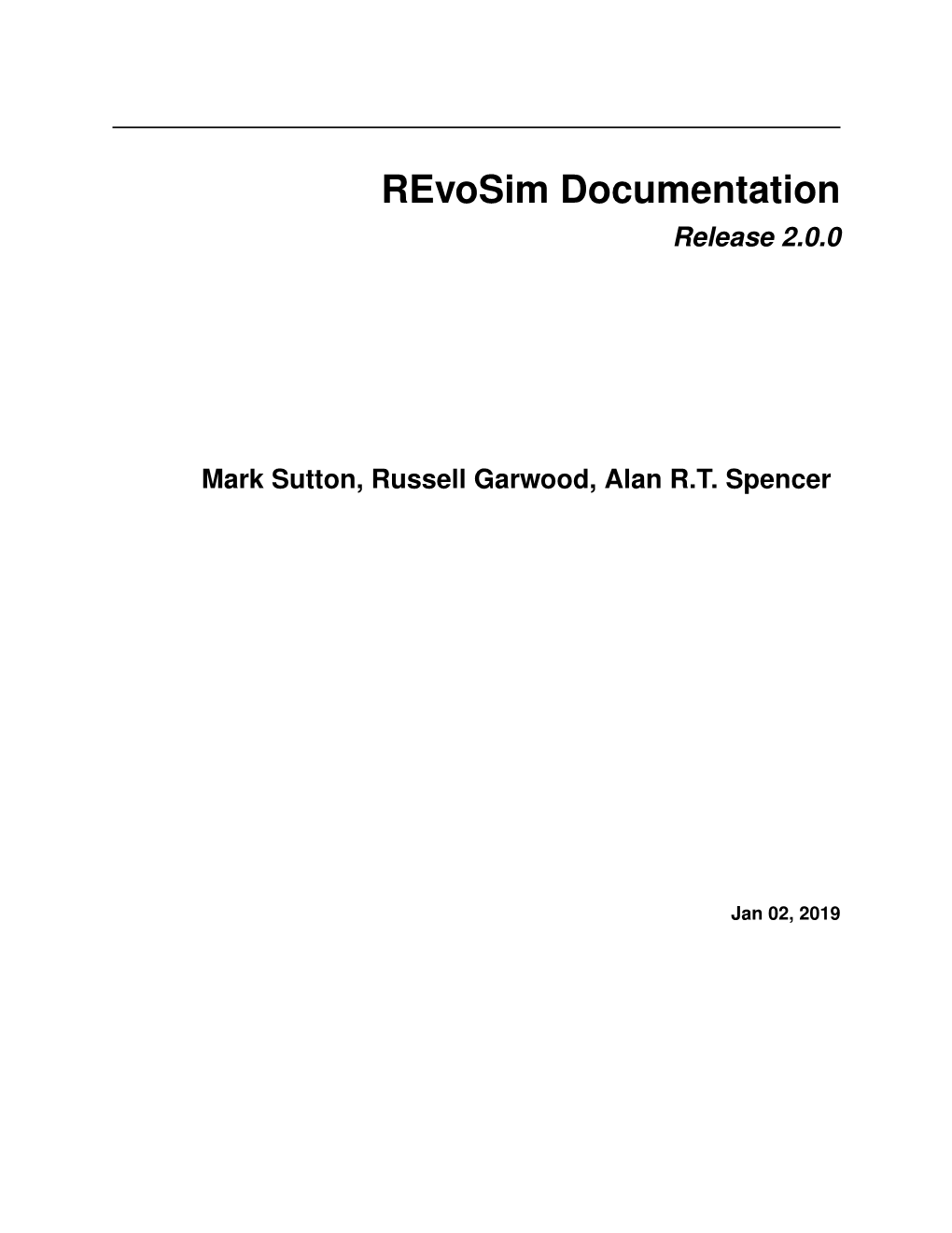 Revosim Documentation Release 2.0.0