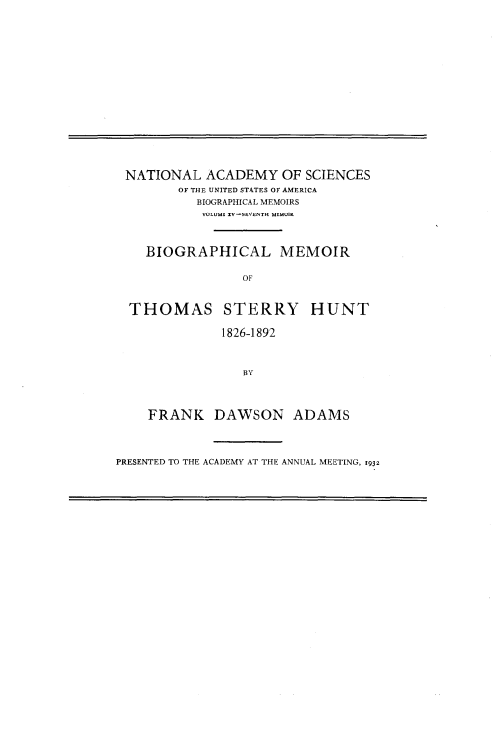 Thomas Sterry Hunt 1826-1892