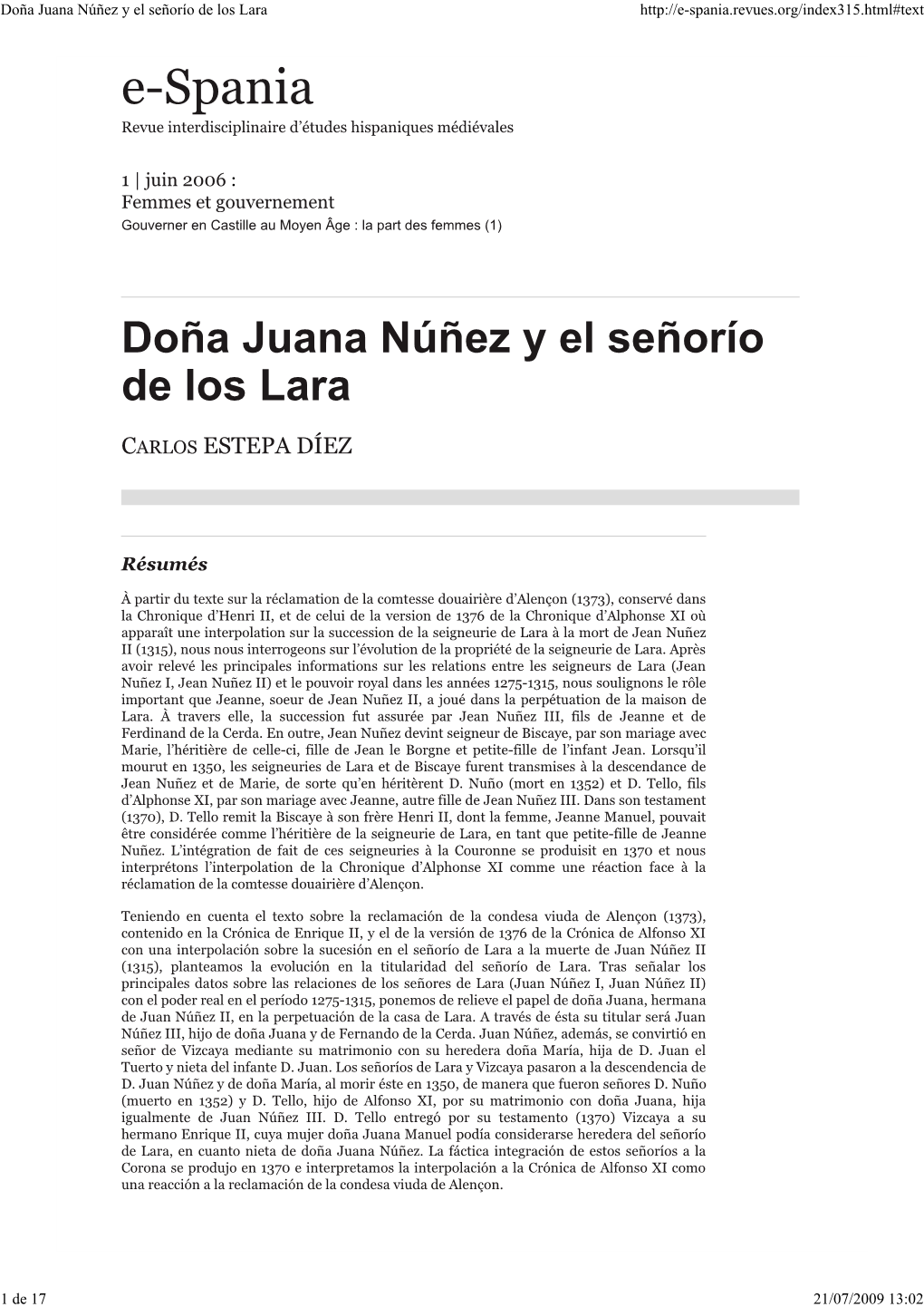 Doña Juana Núñez Y El Señorío De Los Lara.Pdf