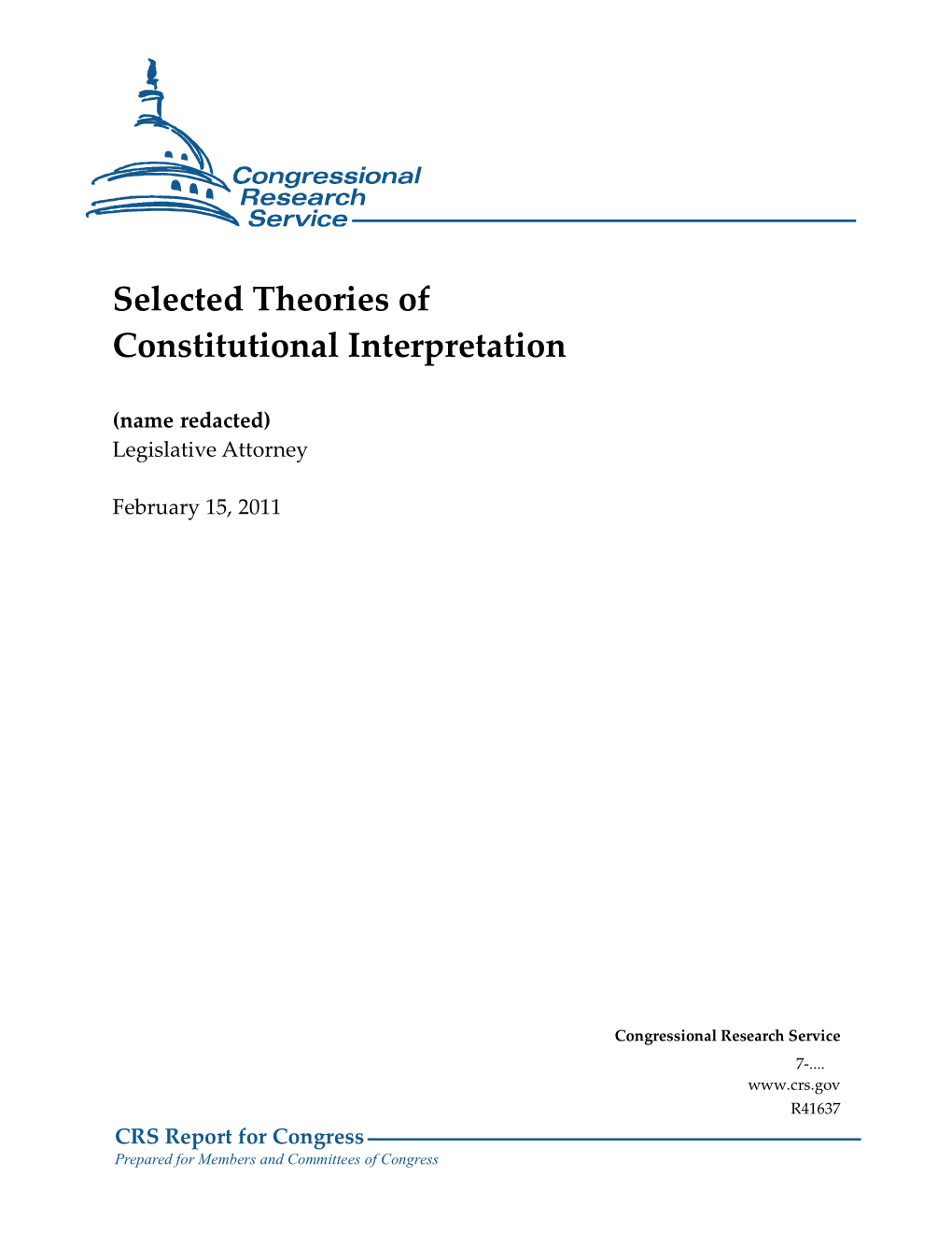 Selected Theories of Constitutional Interpretation