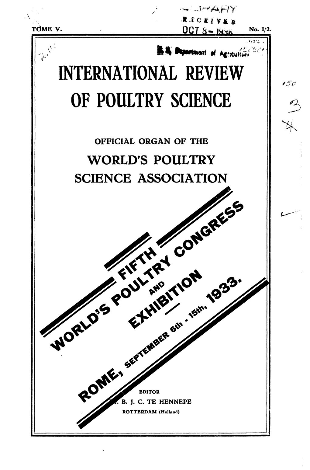 International Review of Poultry Science