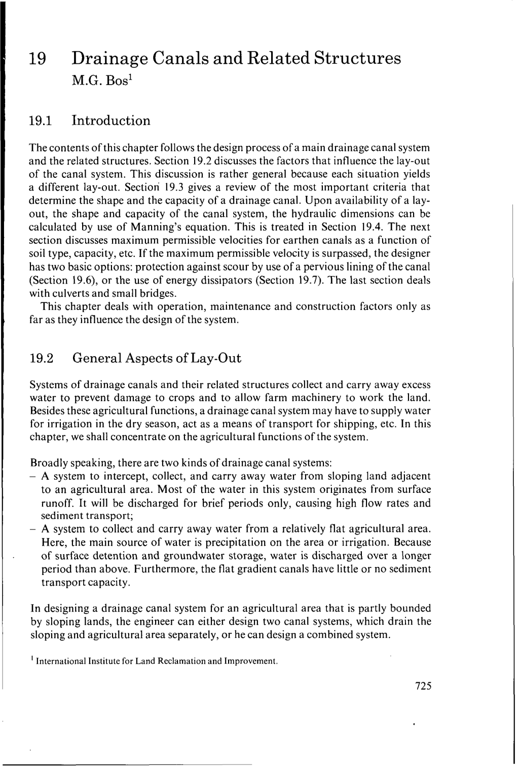 19 Drainage Canals and Related Structures M.G