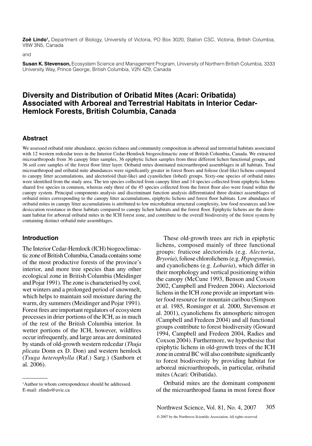 Diversity and Distribution of Oribatid Mites (Acari: Oribatida)