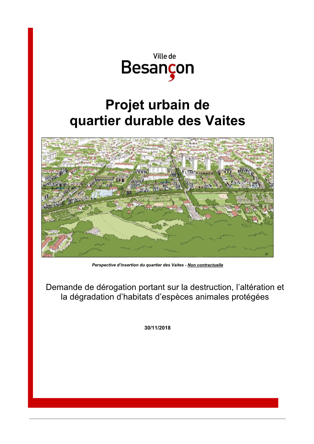 Projet Urbain De Quartier Durable Des Vaites