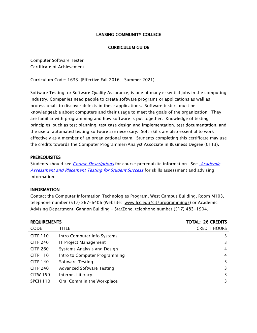 Computer Software Tester Certificate of Achievement