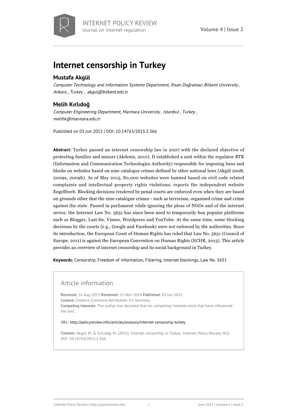 Internet Censorship in Turkey