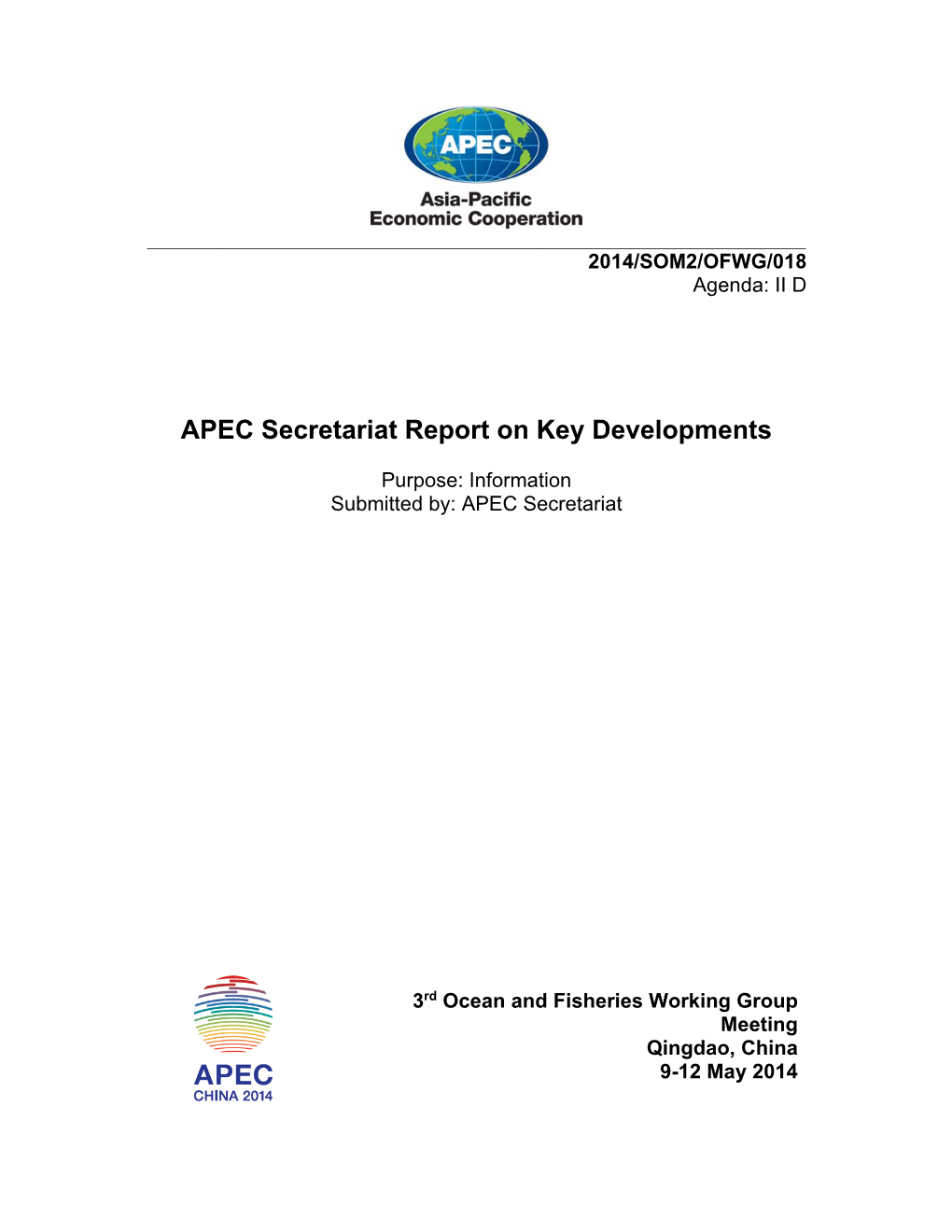 APEC Secretariat Report on Key Developments