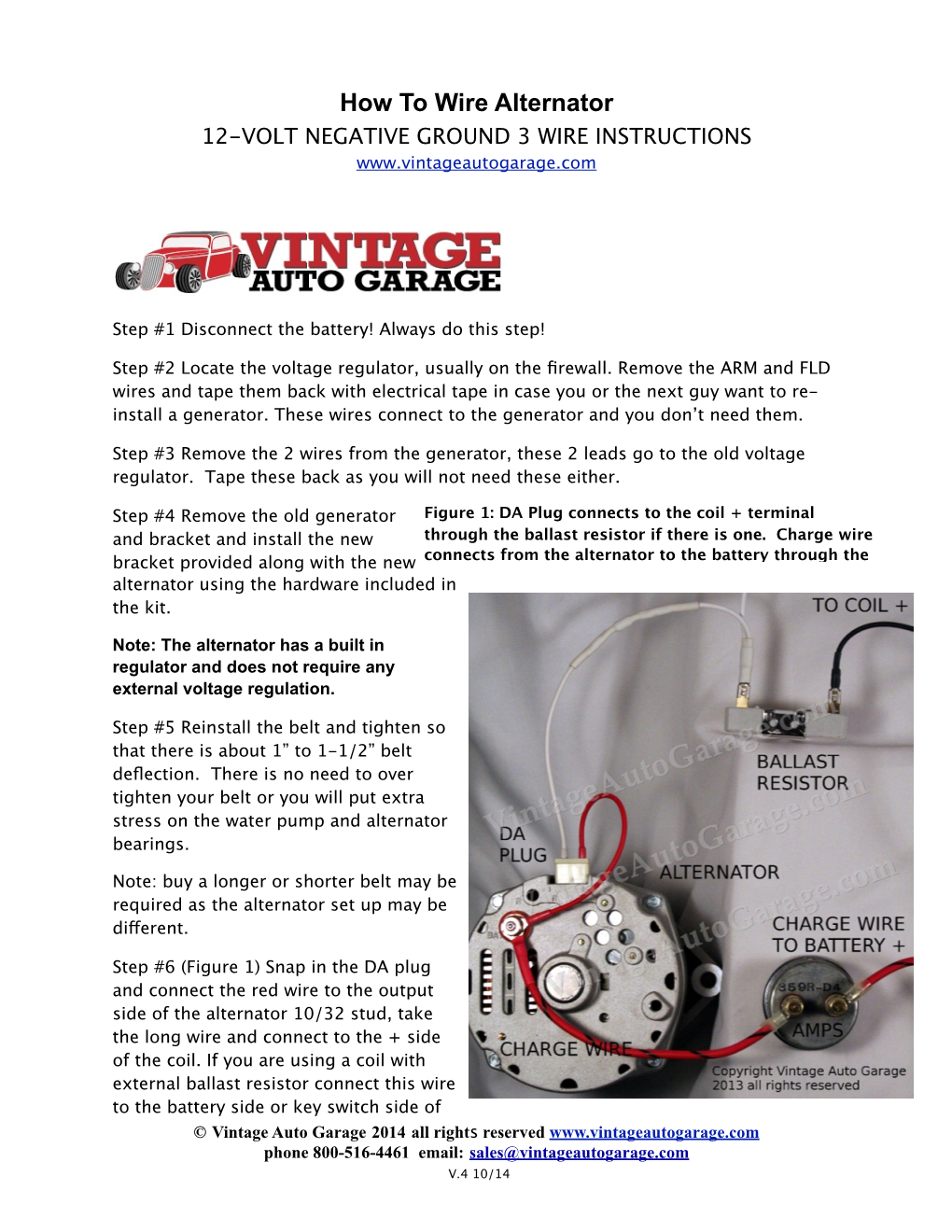 How to Wire Alternator 12-VOLT NEGATIVE GROUND 3 WIRE INSTRUCTIONS