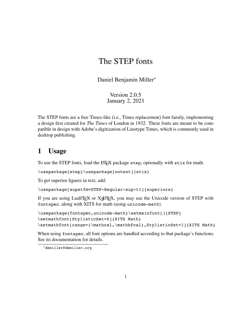 The STEP Fonts