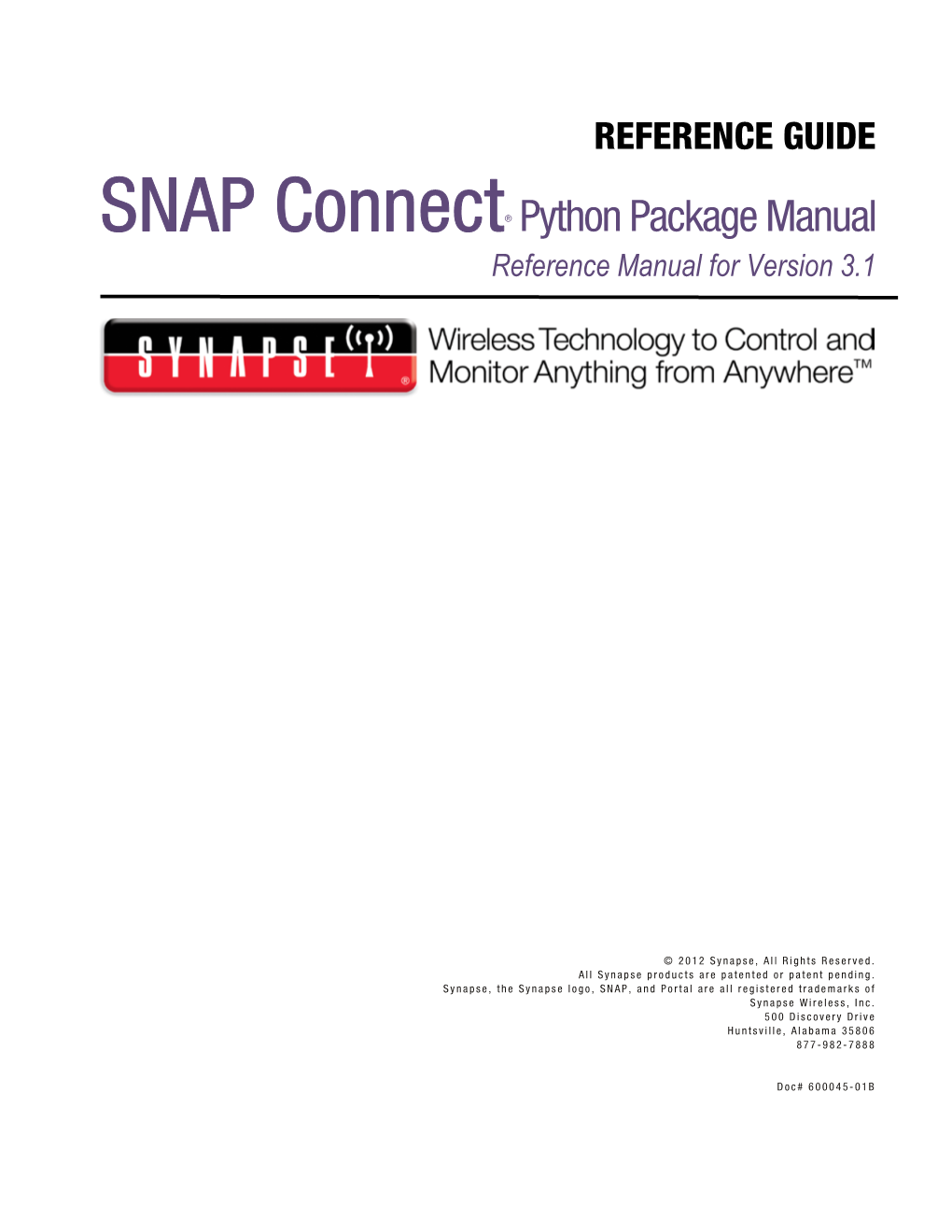 SNAP Connect Python Package Manual.Pdf