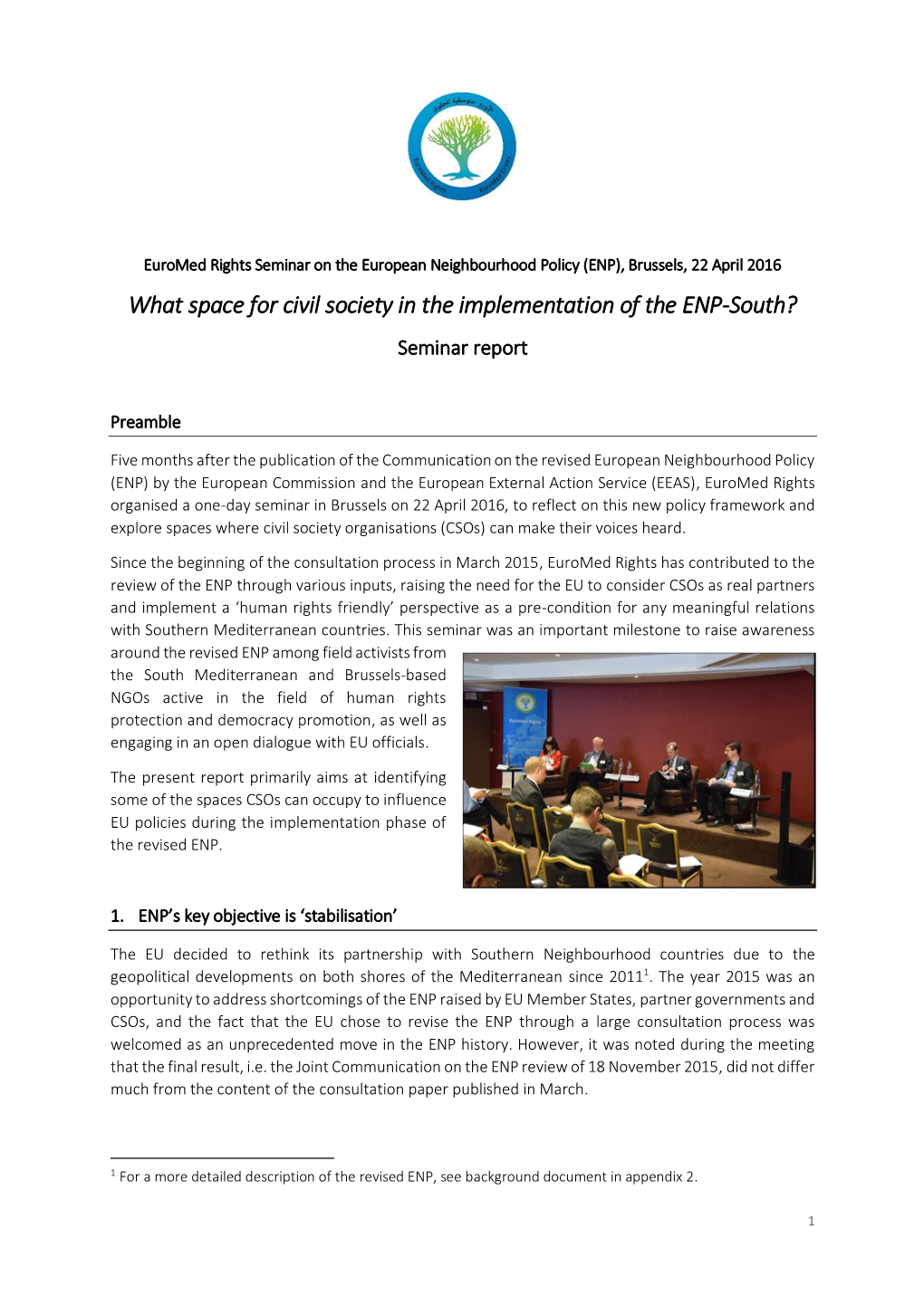 What Space for Civil Society in the Implementation of the ENP-South? Seminar Report