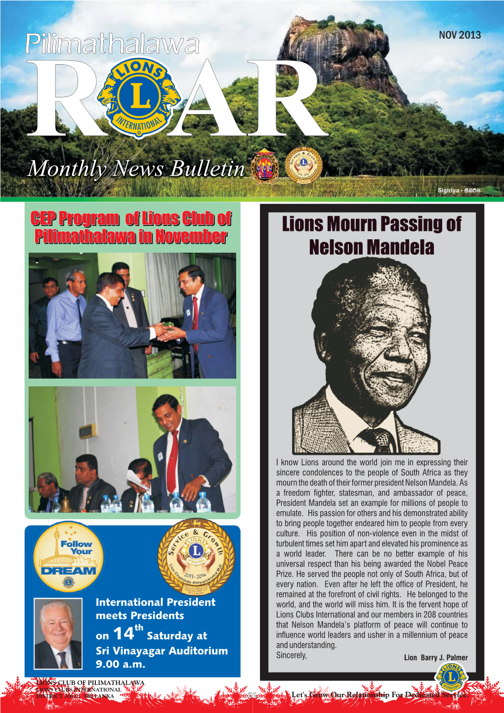 Pilimathalawaar NOV 2013 Monthly News Bulletin