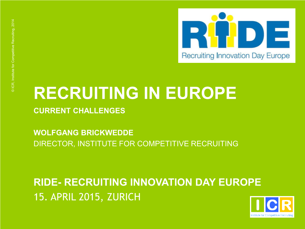 Recruiting in Europe Current Challenges