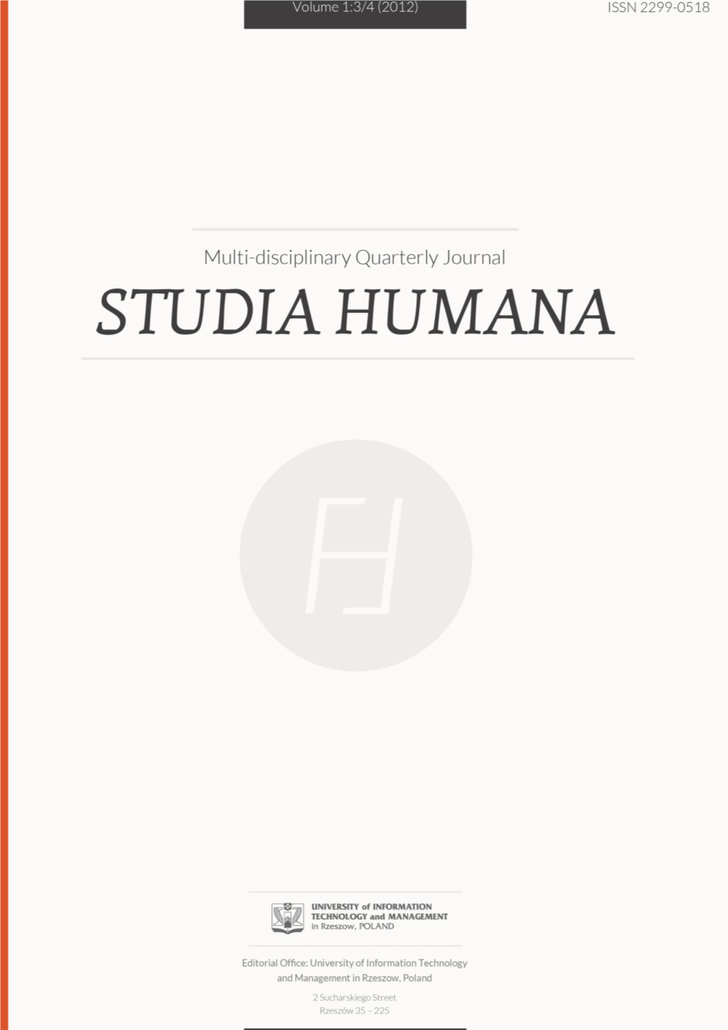 Studia Humana Volume 1 3 4