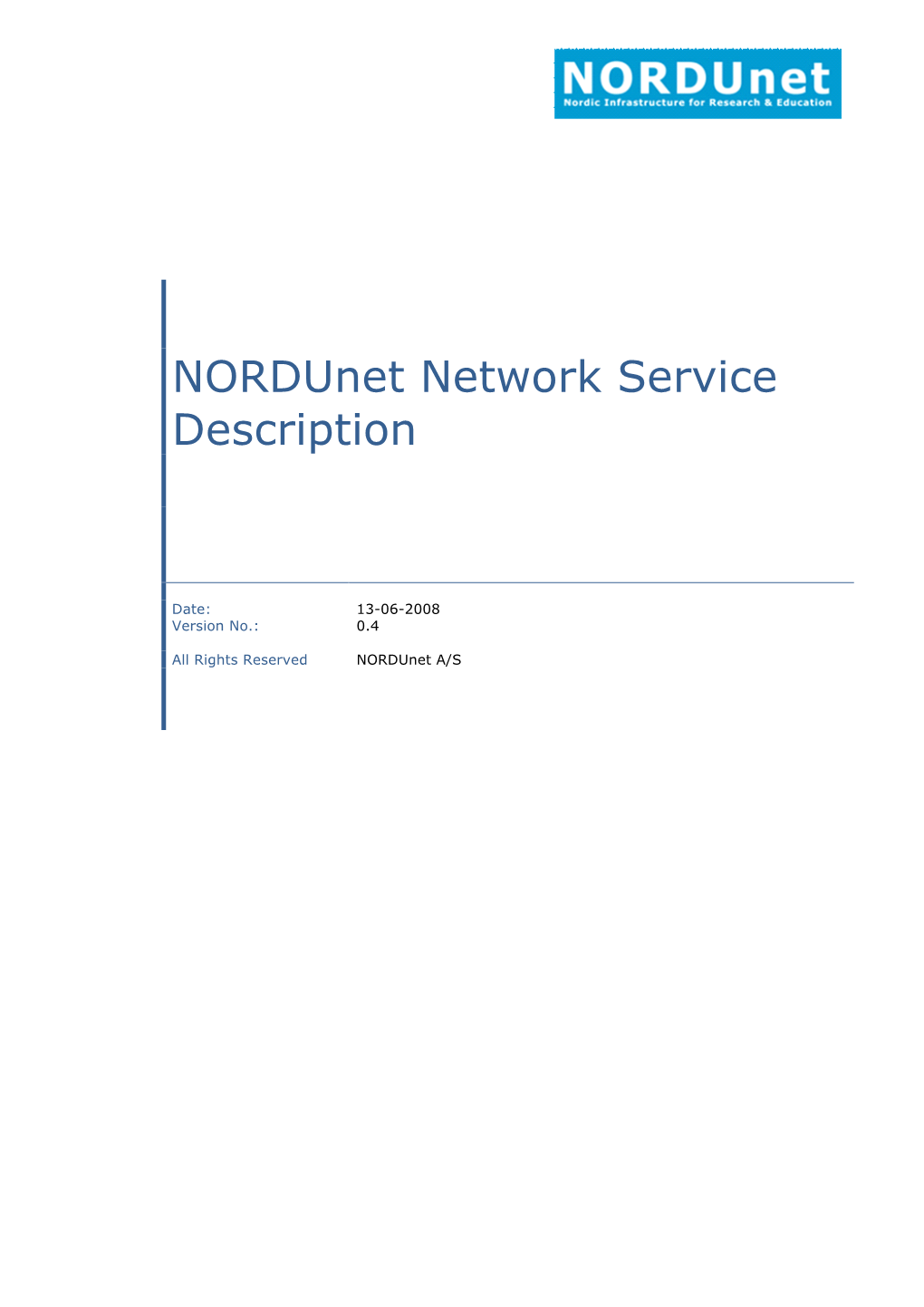 Nordunet Network Service Description