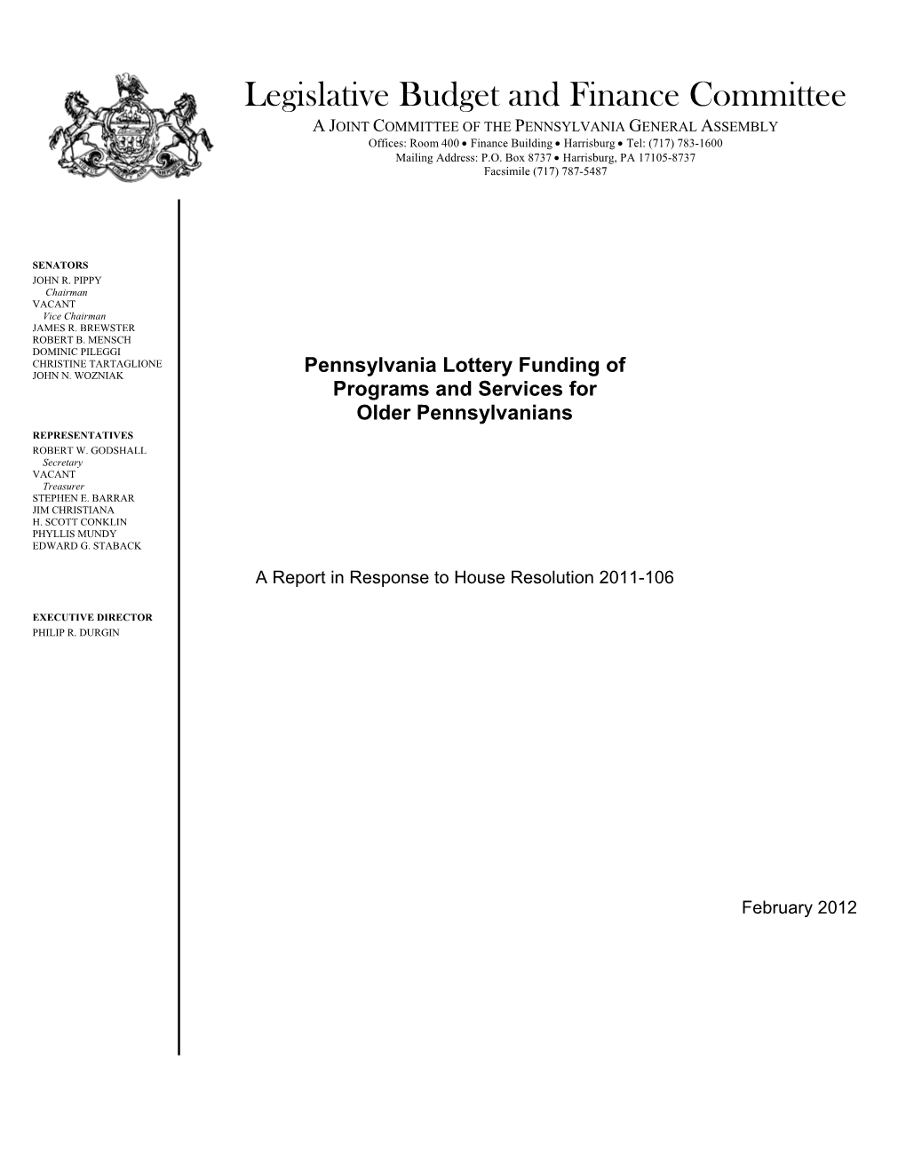 Legislative Budget and Finance Committee