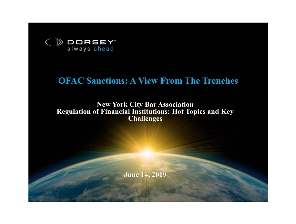 OFAC Sanctions: a View from the Trenches