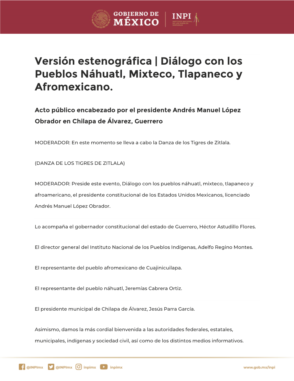 Diálogo Con Los Pueblos Náhuatl, Mixteco, Tlapaneco Y Afromexicano