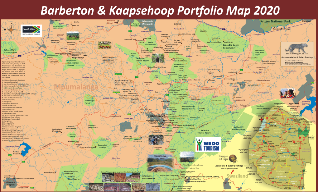 Barberton, Kaapsehoop and Swaziland Map 2020