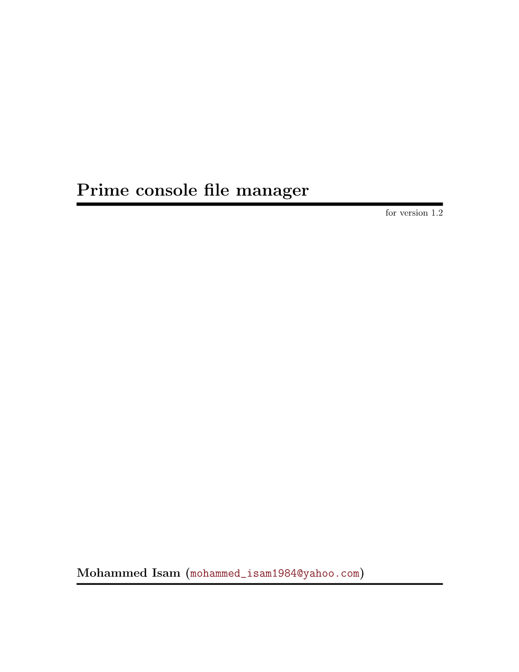 Prime Console File Manager for Version 1.2