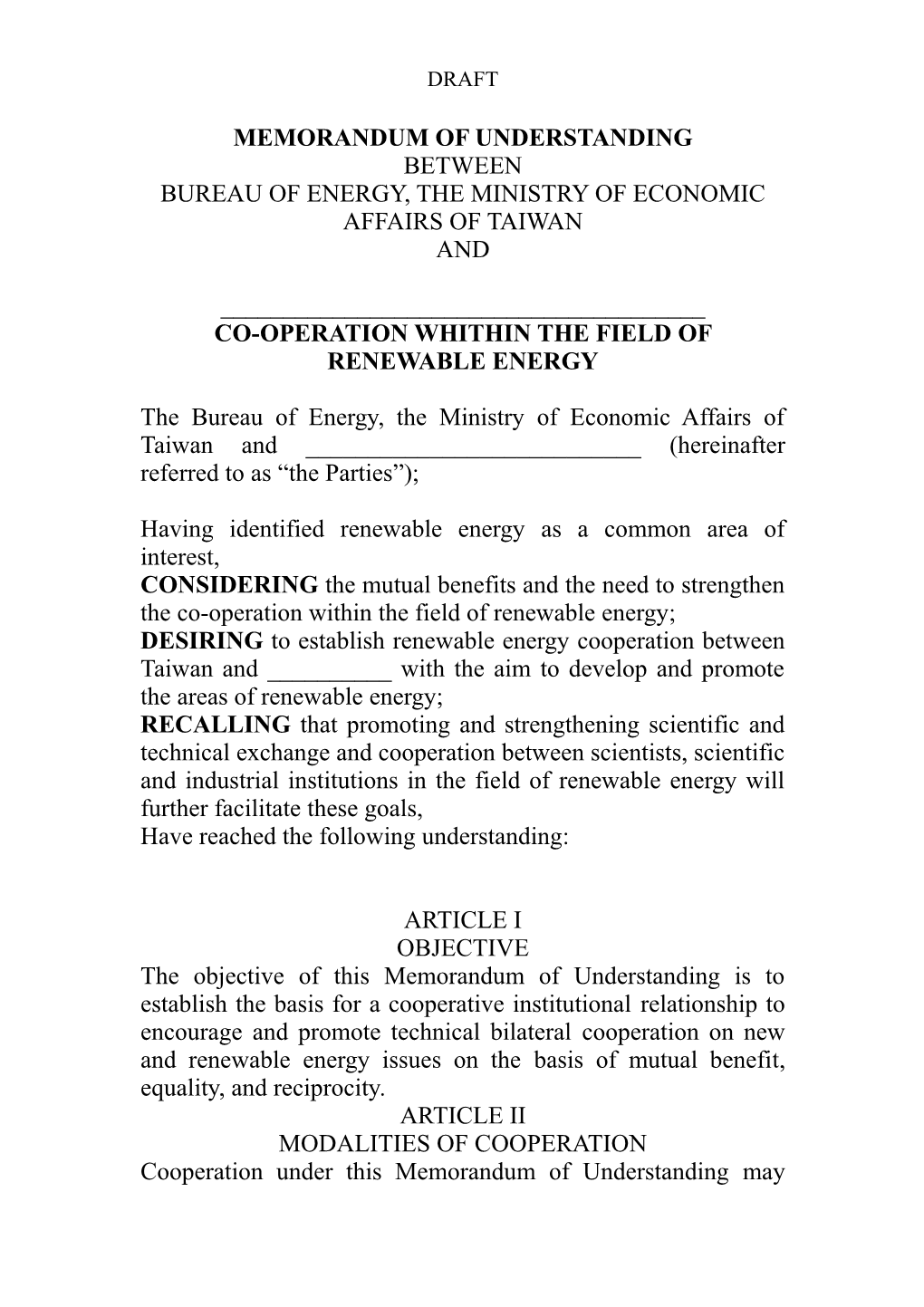 Memorandum of Understanding s36