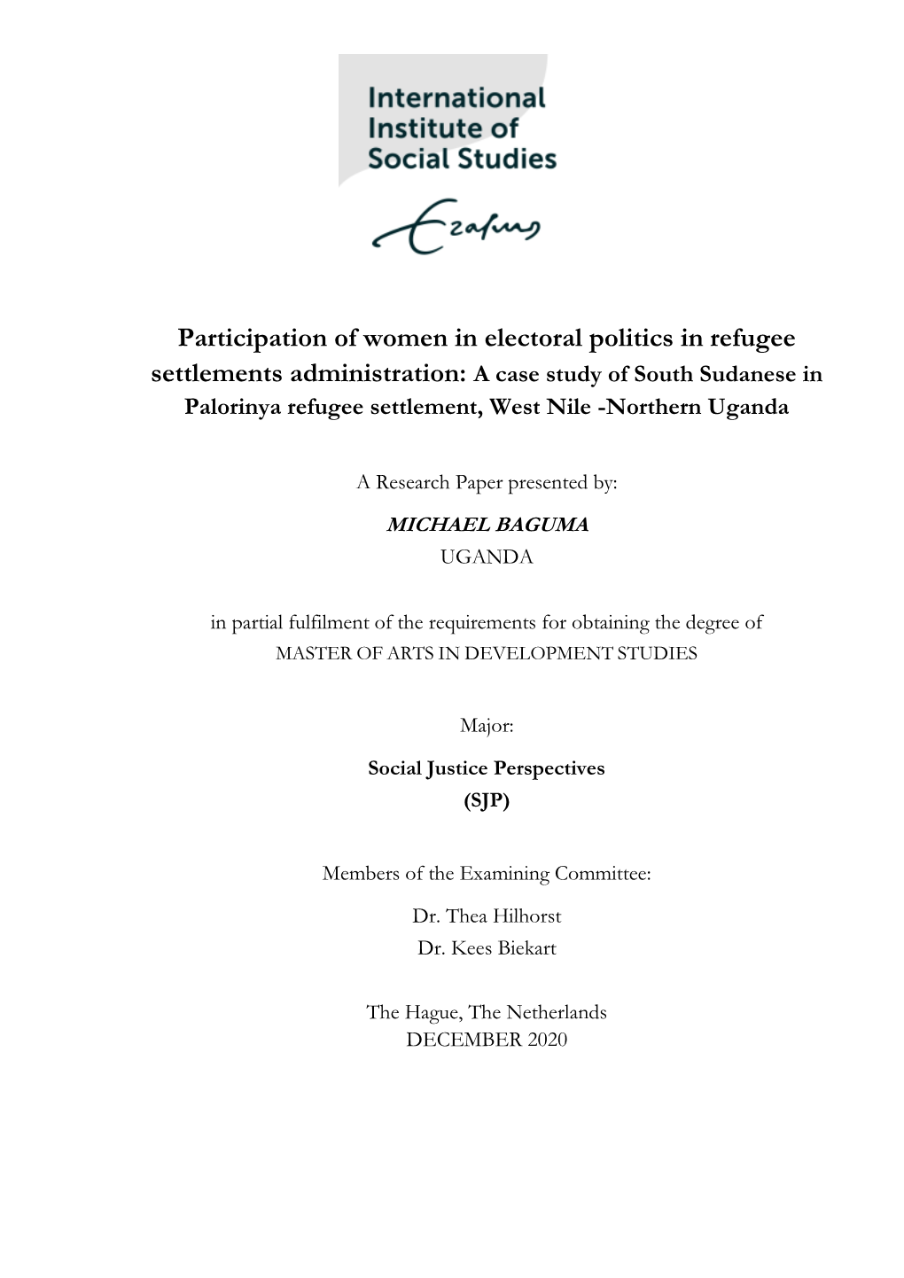 Participation of Women in Electoral Politics in Refugee