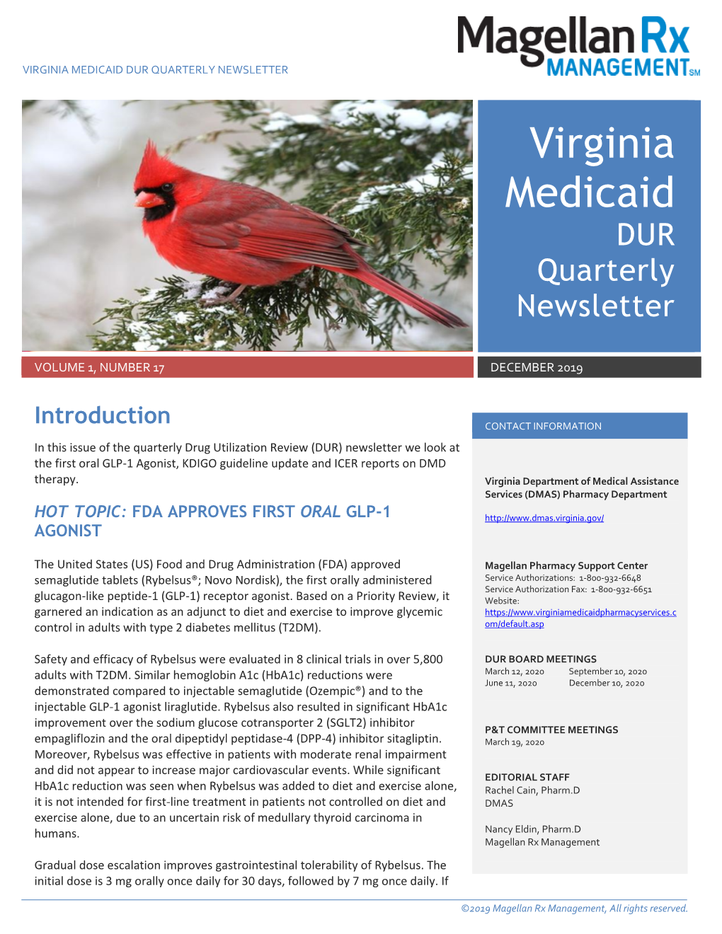 Virginia DUR Quarterly Newsletter