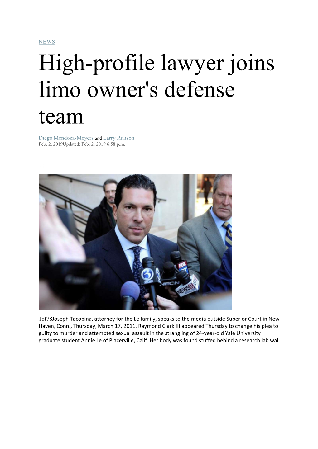 High-Profile Lawyer Joins Limo Owner's Defense Team