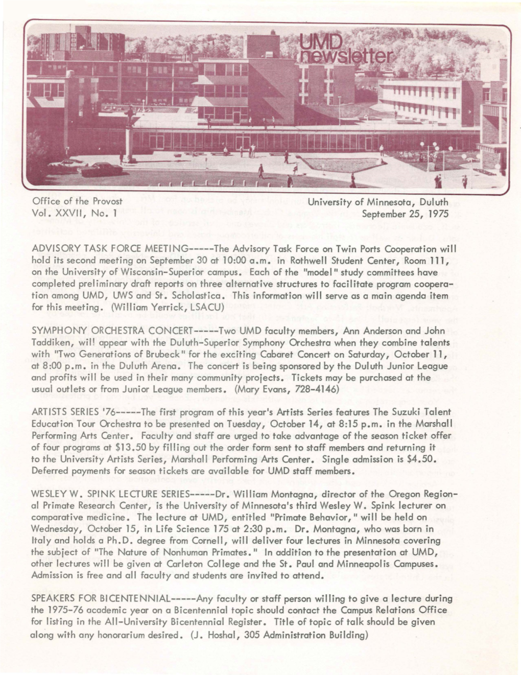 UMD Newsletter - 3 - September 25, 1975