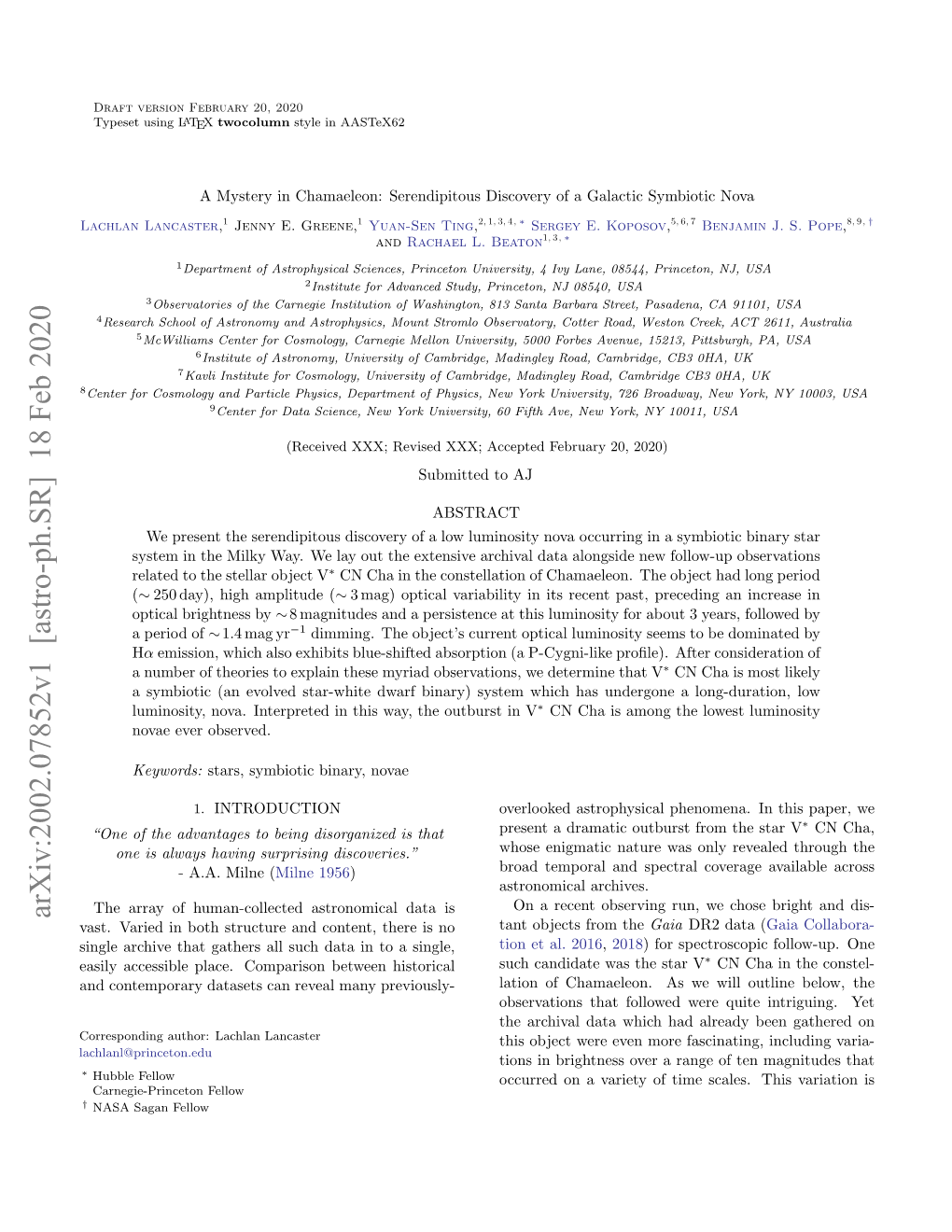 A Mystery in Chamaeleon: Serendipitous Discovery of a Galactic Symbiotic Nova