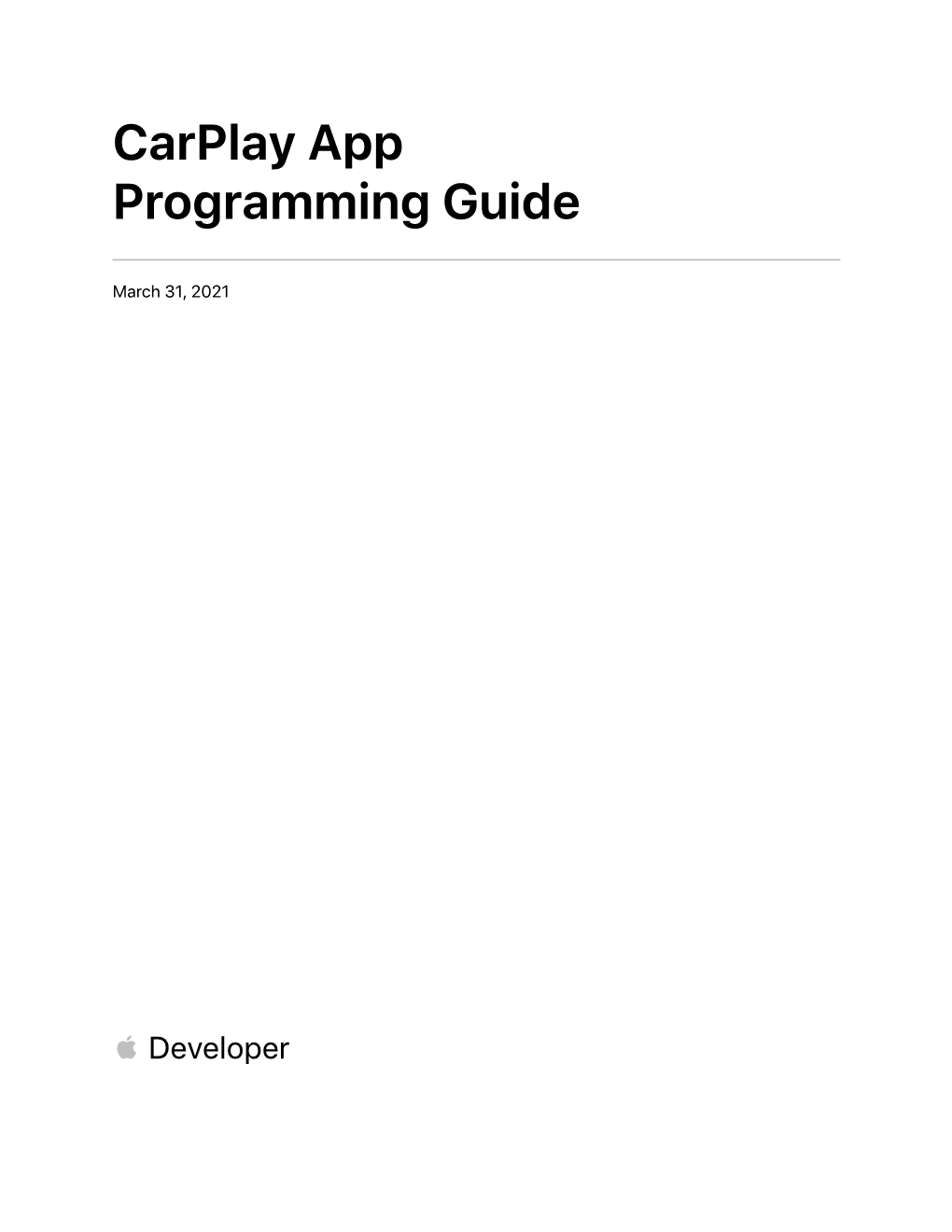 Carplay App Programming Guide