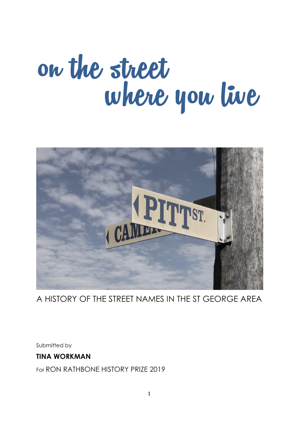 A History of the Street Names in the St George Area