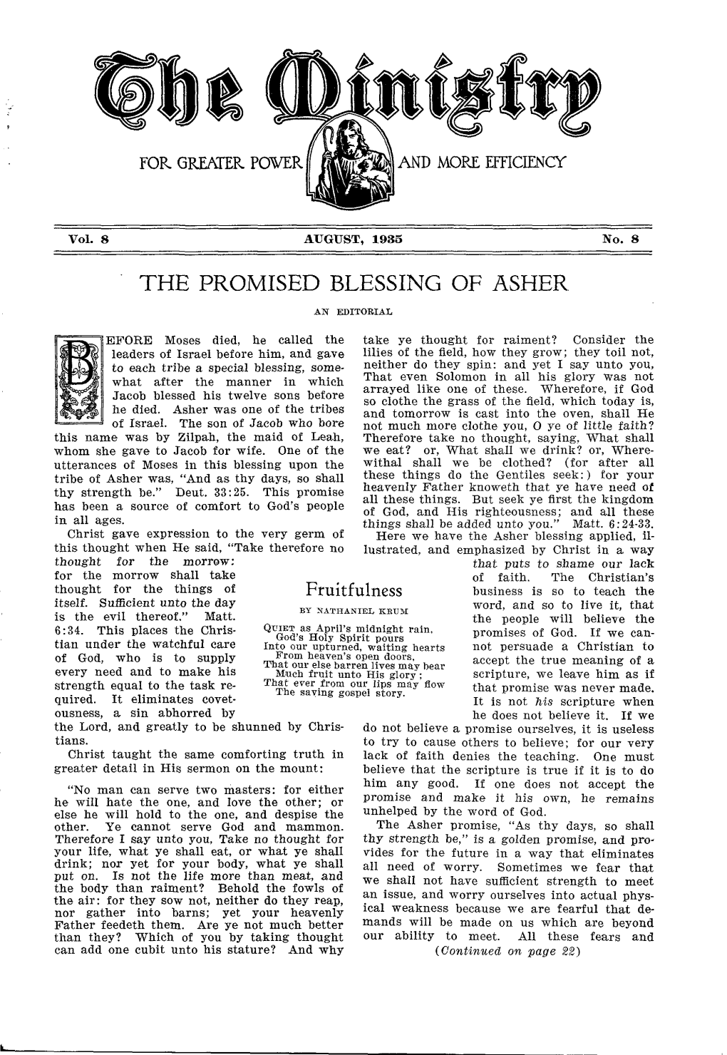 The Promised Blessing of Asher