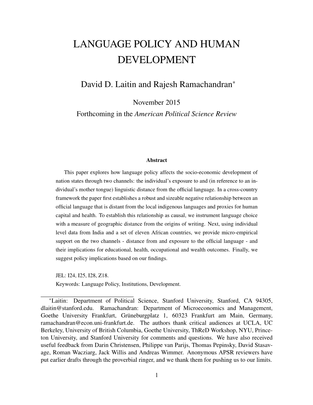 Language Policy and Human Development